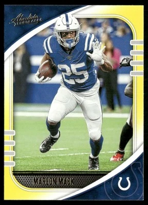 2020 Panini Absolute Yellow Marlon Mack #39 - Image 1 of 2