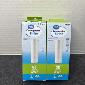 (2) GE Refrigerator Water Filters XWF GREAT VALUE NEW SEALED 6 MONTH 300 GAL - Picture 1 of 2