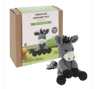 JOE DAVIES DONKEY CREATIVE CROCHET KIT-All You Need To Crochet With Instructions NEW