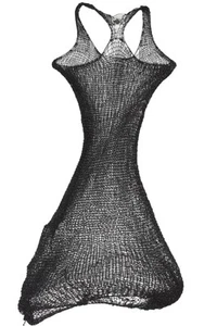 NATALIA FEDNER BLACK METAL MINI DRESS XSMALL - Picture 1 of 5