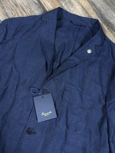 Giannetto Portofino Identity Jacket 54IT/44US Linen Jacket Pocket Safari Italy - Picture 1 of 18