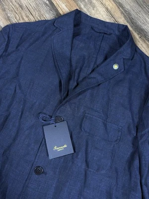 Giannetto Portofino Identity Jacket 54IT/44US Linen Jacket Pocket Safari Italy - Image 1 of 4