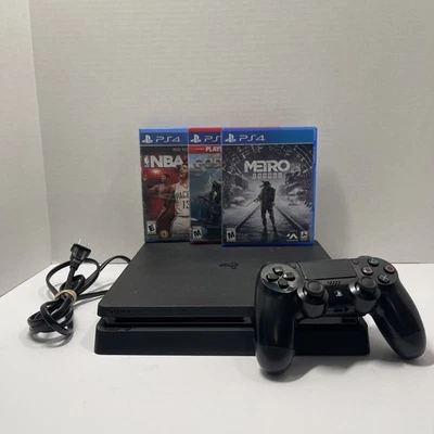 Sony PlayStation 4 Slim PS4 Slim Consola Sistema de Juegos CUH-2215B Paquete de 3 Juegos Foto 1 de 4