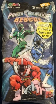 VTG 2000 Fruit Of Loom Saban's Power Rangers Lost Galaxy Boy Briefs Sz 8 - Image 1 of 3