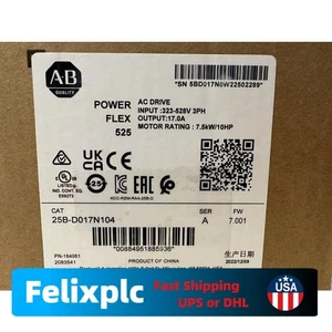 25B-D017N104 SER A Allen-Bradley PowerFlex 525 7.5kW 10Hp AC Drive US Free Tax - Picture 1 of 5