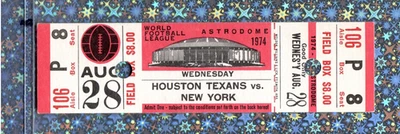 John Matuszak WFL 5plays legally served on field FULL TICKET 8-28-1974 DRAMA WoW - Image 1 of 4