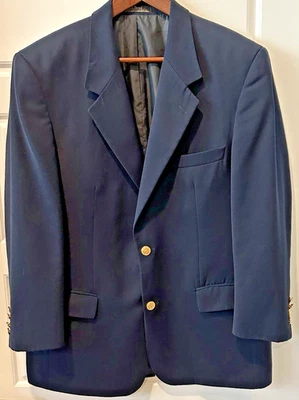 LL Bean Blazer Sport Jacket Mens 42R Navy Blue Gold Buttons Vintage Preppy - Image 1 of 4
