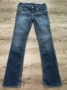 True Religion Hi Rise Boot Jean Womens 29 Low Rise Back Flap Pocket Full Length - Picture 1 of 18