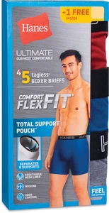 Hanes® Men's 5 Pack Boxer Briefs 'Ultimate Comfort Flex Fit Total Support Pouch' - Picture 1 of 5