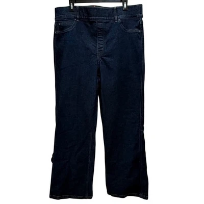 Pantalones de mezclilla Spanx para mujer color índigo crudo pierna ancha talla grande 2X altos modelados Foto 1 de 4