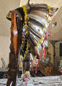 Indianer Kopfschmuck War bonnet Indian Headdress Federhaube Coiffe Indienne LBH - Bild 1 von 8