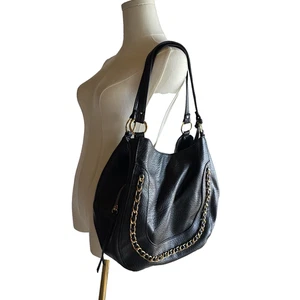 Jessica Simpson Slouchy Hobo-Style w/ Gold-Tone Shoulder Bag Vegan Boho, Edgy - Picture 1 of 16