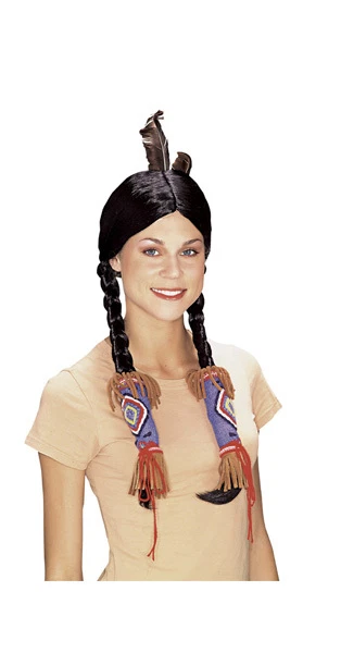 DELUXE QUALITY POCAHONTAS WIG ADULT FEMALE INDIAN PRINCESS COSTUME ACCESSORY - Image 1 of 1