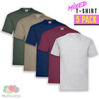 5 PACK Men's Classic Fruit Of The Loom Plain Cotton T-Shirt All Sizes Mixed Cols