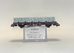 N Scale HobbyTrain H23821 Rlmmso 56 DB Ep.III Freight Carrier Original Box - Picture 1 of 11