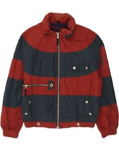 MURPHY & NYE Mens Windbreaker Jacket UK 38 Medium Red Colourblock Cotton KM15