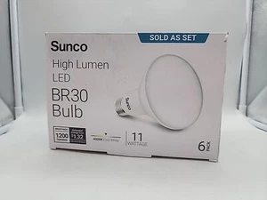 Sunco 6 Pack BR30 Light Bulb LED Indoor Flood Lights, 1200 Lumens, 4000K Cool - Picture 1 of 4