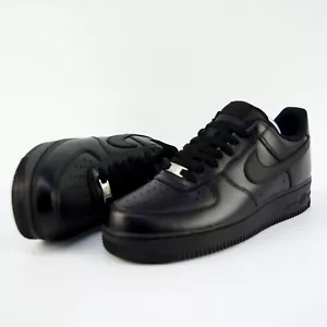 Multiple Sizes - Nike Air Force 1 '07 Low Triple Black | 24HR SHIP | SAME DAY - Picture 1 of 7