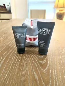 Clinique men’s trial size Face Scrub and Charcoal face wash with case - Picture 1 of 8