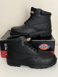DICKIES ANTRIM SAFETY STEEL TOE CAP & MS WORK BOOTS FA23333 BLACK SIZE UK 5