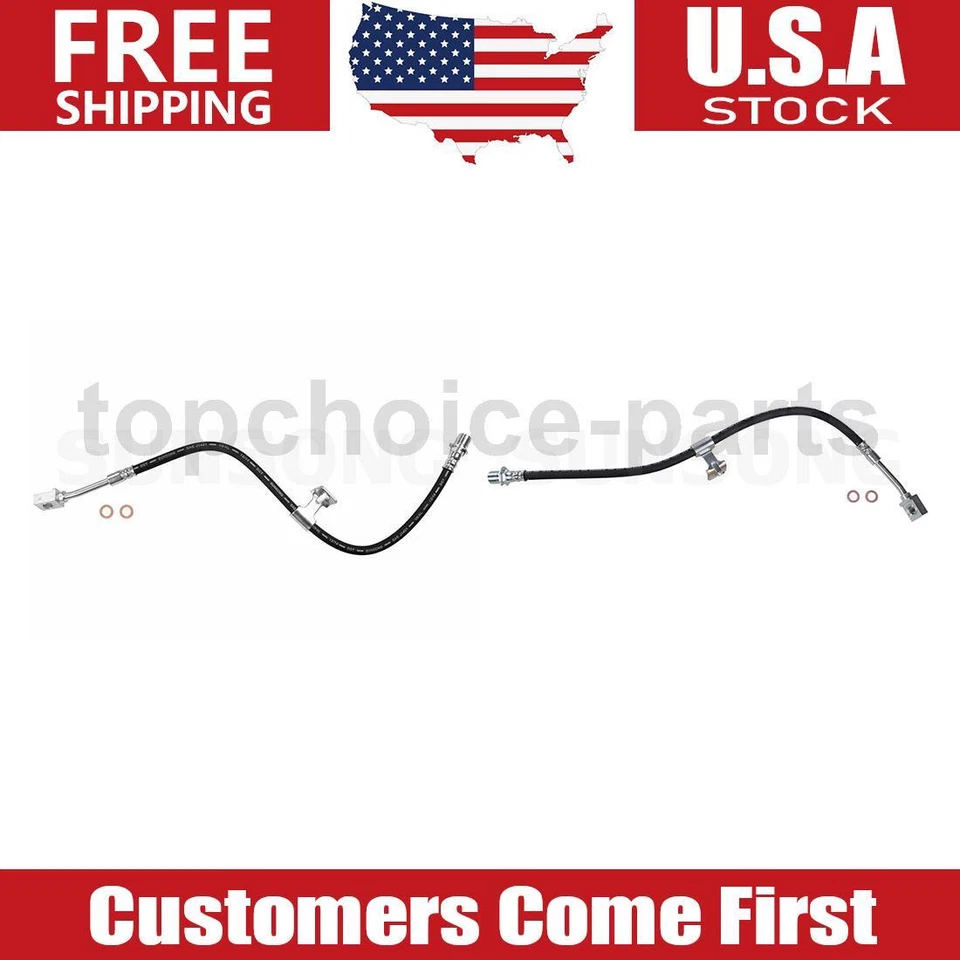 2x Linha de freio dianteira esquerda e direita mangueira de freio para 1979-1986 Chevrolet C30 - Imagem 1 de 4