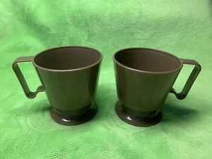 2-VINTAGE BRAUNE SOLO GEMÜTLICHE GETRÄNKEHALTER - HERGESTELLT VON CARTHAGE CUP COMPANY IN TEXAS - Bild 1 von 3