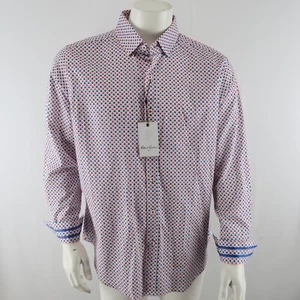 Robert Graham Flip Cuff Button Up Shirt Mens Large Classic Belleview Print Cotto - Picture 1 of 13
