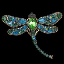 Crystal Green Dragonfly Animal Insect Brooch Pin Women Girl Jewelry Fashion Hot