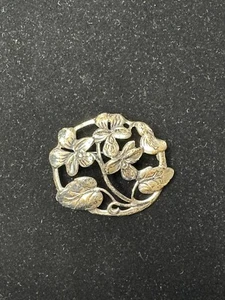 Danecraft Sterling Silver Pin Brooch With Pansies - Imagen 1 de 14