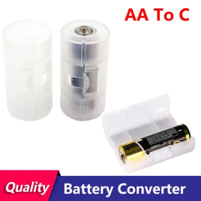 AA To C Size Cell Battery Converter Battery Holder Adapter Switcher Box Case - Image 1 of 4