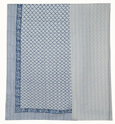 Colcha edredón Kantha de algodón indio colcha impresión de bloques de mano Gudari Foto 1 de 4