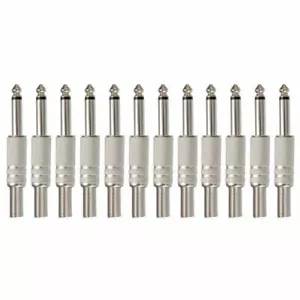 10Pz 6.35mm 1/4" Mono TS Spina Maschio Saldatura Audio Video Altoparlante Connettore US - Foto 1 di 5