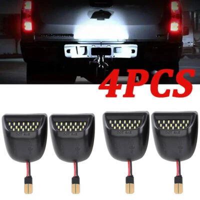 4x LED License Plate Light Assembly For Chevy Silverado GMC Sierra 1500 2500 US Foto 1 de 4