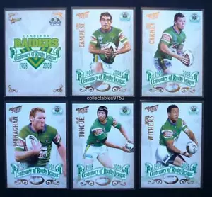 2008 NRL CANBERRA RAIDERS SELECT CENTENARY OF RUGBY LEAGUE TEAM SET 6 Cards - Picture 1 of 1