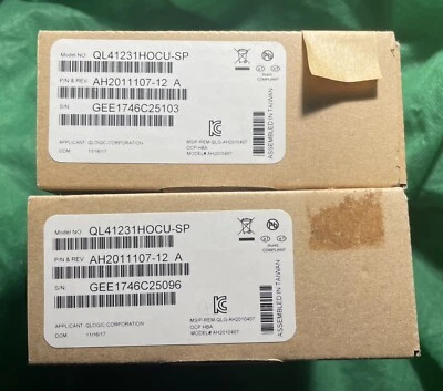 2x QLogic QL41232HOCU-SP  SINGLE Port 10 / 25GbE SFP28 Network Adapter - Image 1 of 4