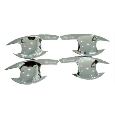 JUEGO DE TAZÓN DE INSERCIÓN DE CUBIERTA DE MANIJA DE PUERTA CROMADA PARA MITSUBISHI TRITON L200 2005-14 Foto 1 de 4
