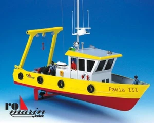 Romarin RC Schiff Paula Bojenausleger Arbeitsschiff Baukasten 1:25 - Bild 1 von 4