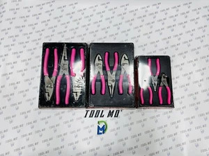 Snap-on Tools USA NEW PINK Slip Joint Pliers Set PL347ACFP PL346ACFP PL344BCFP - Picture 1 of 13
