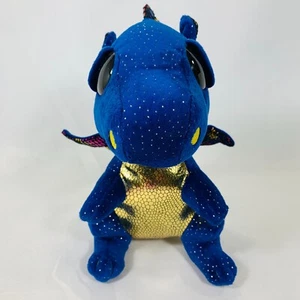 TY Beanie Boos "SAFFIRE" El Brillante Zafiro Dragón Azul Peluche Escalas Doradas - Imagen 1 de 12
