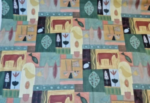 Esclusivo Tessuto Cotone Astratto Collezione Sterling Vintage Mansion Textiles - Foto 1 di 13