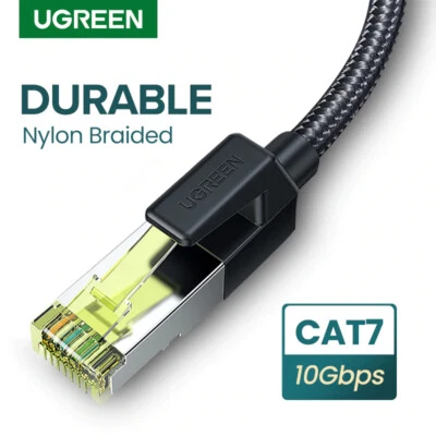 Ugreen Cat7 Ethernet Braided Cable RJ45 Gigabit Lan Network Patch Cord 0.5m - 3m - Image 1 of 4