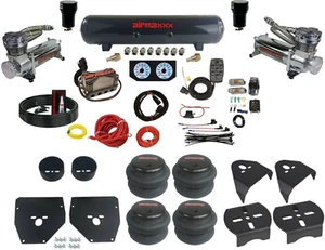 Complete Air Ride Suspension Kit 3/8" Manifold Bags 480 Chr Fits C10 1973-87 2wd - Picture 1 of 24