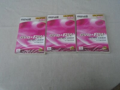 3 x Maxell DVD-RW 120 min 4.7GB Rewritable - NEW & SEALED - Image 1 of 3