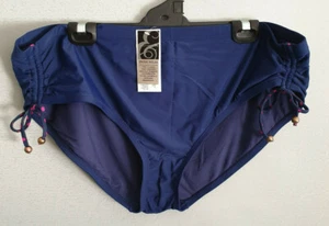 BNWT Womens Size 24 Lilly And Lou Blue Side Ruching Brief Swim Bottoms - Picture 1 of 2
