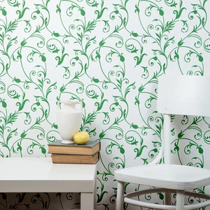 Plantilla de pared floral grande - Hágalo usted mismo decoración de pared plantilla idea - Imagen 1 de 4