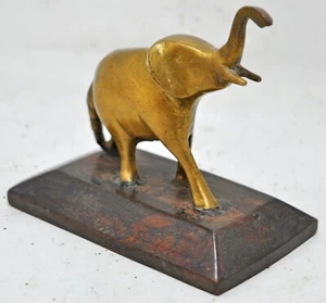 Antique Brass Elephant Figurine Original Old Hand Crafted - Picture 1 of 8