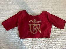New! Boatneck Stylish Indian OM Embroidery Tibet Stitched Saree Blouse L 38