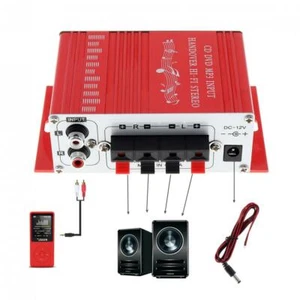 Amplificador de audio estéreo de 12 V mini alta fidelidad 2 canales para automóvil motocicleta CD DVD MP3 con control remoto - Imagen 1 de 12