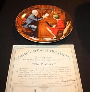 Bradford Exchange Plate Norman Rockwell THE PROFESSOR / 1986 CP50 - Picture 1 of 7