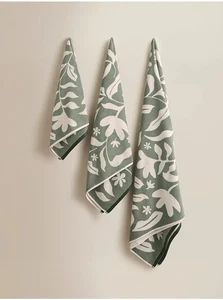 Green Sanctuary Floral %100 Baumwolle Handtuch Badetuch 70 x 130 cm Neu - Bild 1 von 5